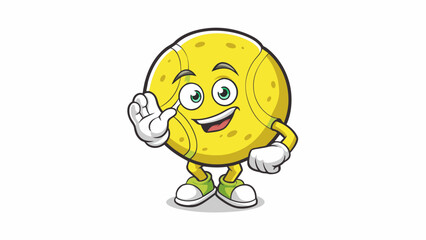 Aufkleber - The fourth illustration showed a spherical object made of rubber. It had a bumpy texture and could easily bounce off hard surfaces. It was small. Cartoon Vector.