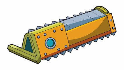 Sticker - The large heavy object had a sharp edge and was used to through tough materials with ease.. Cartoon Vector.