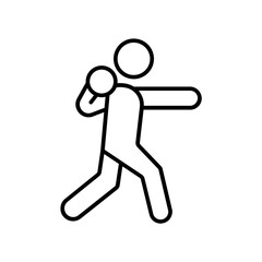 Sticker - Shot Put icon. outline icon