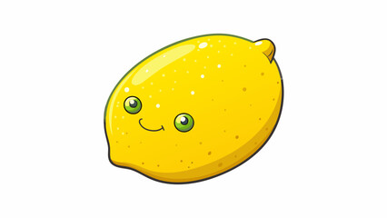 Aufkleber - The least sour lemon This lemon has a bright yellow color and a smooth shiny skin. It is mediumsized and slightly soft when squeezed. When open it. Cartoon Vector.