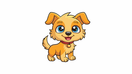 Fototapete - The little puppy although small in size had a big personality and boundless energy.. Cartoon Vector.