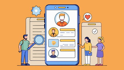 Poster - The mobile app version of Indeed is perfect for busy job seekers onthego. Its compact size and efficiency make it easy to use with features such as. Cartoon Vector.