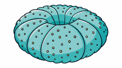 Fototapete - The object was circular and made of soft pliable material. It had a textured surface with small bumps and grooves as well as a thick sy band around. Cartoon Vector.
