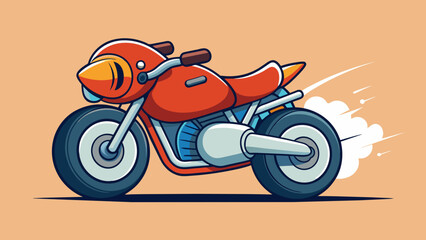 Aufkleber - The revving of a motorcycles engine can be heard from a distance as it comes closer its powerful roar giving off an air of speed and excitement.. Cartoon Vector.