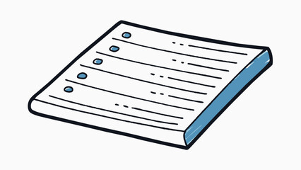 Poster - The record was a rectangular piece of paper with lines and spaces printed on it. It had small holes punched along the edges and was used to write down. Cartoon Vector.