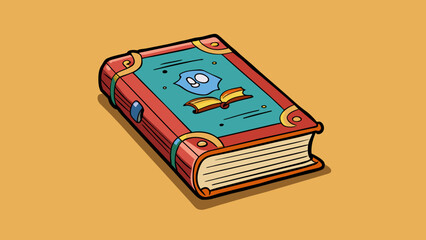 Poster - The side of a book is the outer cover made of firm cardboard and wrapped in a glossy material. It may have a title authors name and an illustration on. Cartoon Vector.