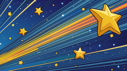 Poster - The stars shining brightly in the night sky their light traveling across space and time a reminder of the vast and everexpanding universe.. Cartoon Vector.