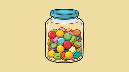 Fototapete - Think of a clear glass jar filled with colorful mixed candies. Each piece may be different in shape size and flavor but when combined they create a. Cartoon Vector.