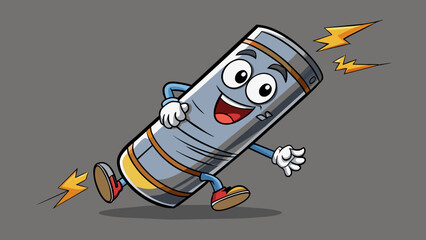 Poster - This element is a nonreactive solid typically found in pencils and battery electrodes. It has a dark gray color and is very brittle. It can conduct. Cartoon Vector.