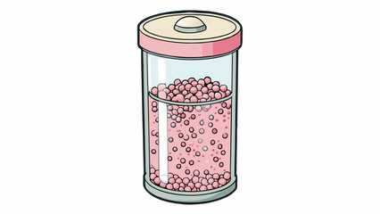Poster - This object is a cylindrical container about 8 inches tall and 3 inches in diameter. It is made of clear plastic and has a screwon lid on the top. The. Cartoon Vector.