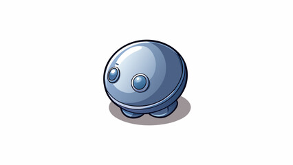 Poster - This object is small round and has a smooth surface. It is made of metal and has a shiny silver color. It can be held comfortably in one hand.. Cartoon Vector.