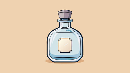Poster - When the company first released their signature perfume version 1.0 came in a simple glass bottle with a rounded shape and a silver cap. The scent. Cartoon Vector.