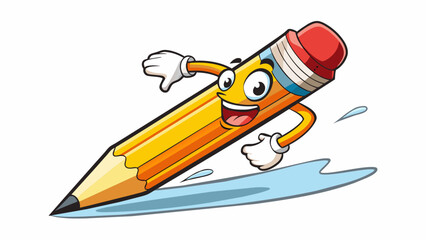 Poster - With every stroke of the pencil the eraser swiftly corrected any mistakes leaving behind a clean and polished piece of artwork.. Cartoon Vector.