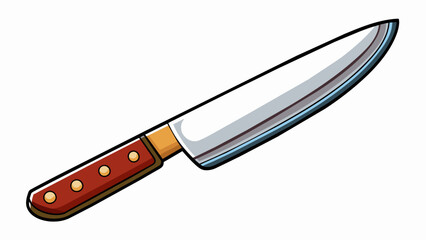 Aufkleber - Working in a busy kitchen requires the need for a highquality chefs knife. With a sharp blade and ergonomic handle this versatile tool can efficiently. Cartoon Vector.