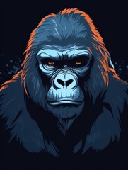 Wall Mural - simple and clean gorilla animal graphic design for t-shirt