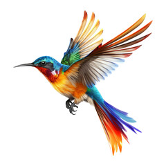 Wall Mural - hummingbird flying isolated on transparent background cutout