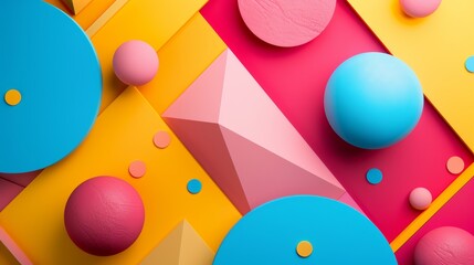 Poster - A modern abstract background with geometric shapes, vibrant colors, and a dynamic composition.
