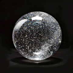 Canvas Print - a disco ball that shines on a black background with white glitter that sparkles