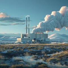 Wall Mural - a geothermal power plant