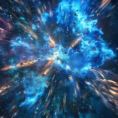 Wall Mural - Close-up of the explosion with shimmering and magical light