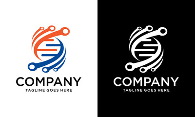 Aufkleber - Creative DNA molecule logo design. Medicine gene helix structure logotype vector eps concept. Genetic molecular business brand identity template