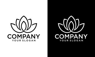 Aufkleber - Creative Linear flower inspiration vector logo design template.