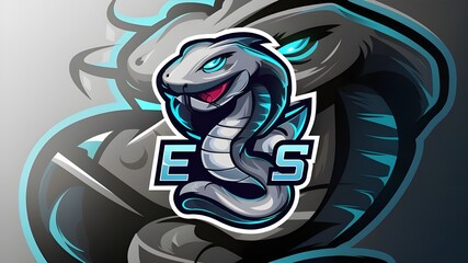 Wall Mural - vector design snake Mascot gaming and esport logo