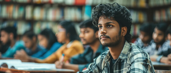 indian college student in the class