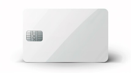 Wall Mural - Modern blank white bank card with chip on light background