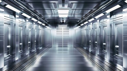 Poster - Advanced data center with high performance servers and futuristic blue lighting