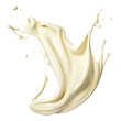 © HappyStudio - White chocolate liquid paint milk splash swirl wave isolated on transparent or white background
