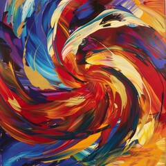 Poster - Swirls of vibrant color dance across the canvas, weaving a mesmerizing tapestry of light and shadow