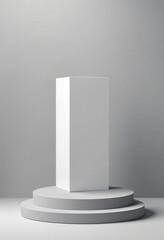 Aufkleber - 3d display product abstract minimal scene with geometric podium platform. gray background vector 3d rendering with podium. stand for cosmetic products. Stage showcase