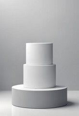 Aufkleber - 3d display product abstract minimal scene with geometric podium platform. gray background vector 3d rendering with podium. stand for cosmetic products. Stage showcase