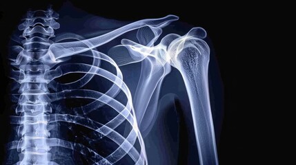 Wall Mural - Shoulder X-ray Imaging: Diagnosing Clavicle and Scapula Fractures for Musculoskeletal Health - Perfect for Orthopedic and Healthcare Platforms, For an article about shoulder injuries