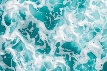 Wall Mural - Abstract Turquoise Ocean Waves with Foam, Nature Background