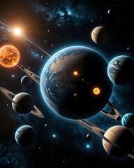 earth and moon
