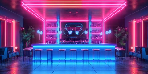 Poster - contemporary neon interior