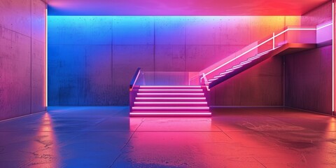 Poster - contemporary neon interior