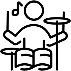 Wall Mural - drummer line icon