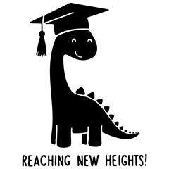 Dinosaur Graduation Vector Illustration for Class of 2024, Cute Dino Graduate Design