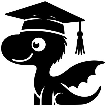Dinosaur Graduation Vector Illustration for Class of 2024, Cute Dino Graduate Design