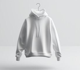 Wall Mural - Classic white hoodie sweatshirt on a light background