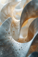 Poster - Abstract isometric background featuring floating ellipses in neutral shades,