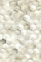 Poster - Seamless isometric pattern of interlocking rhombuses creating a honeycomb effect,