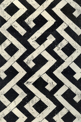 Poster - Seamless isometric pattern of interlocking rhombuses creating a honeycomb effect,