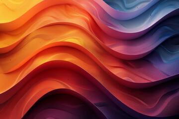 Poster - Seamless isometric pattern of staggered curved lines in a gradient of warm colors,