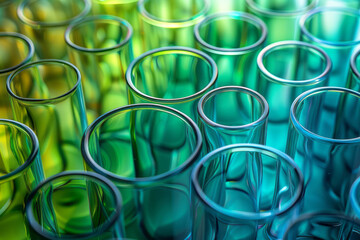 Aufkleber - Isometric pattern of translucent cylinders with gradient shades of green and blue,