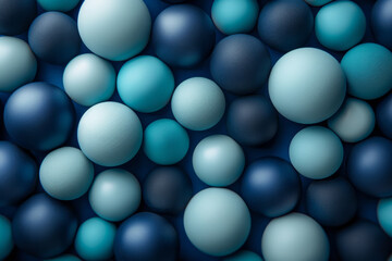 Aufkleber - Minimalist isometric background featuring alternating sizes of navy and teal spheres,