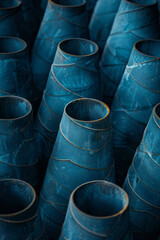 Poster - Alternating rows of upright and inverted isometric cones, forming a rhythmic pattern,